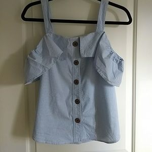 Anthropologie Maeve canopy cold shoulder top